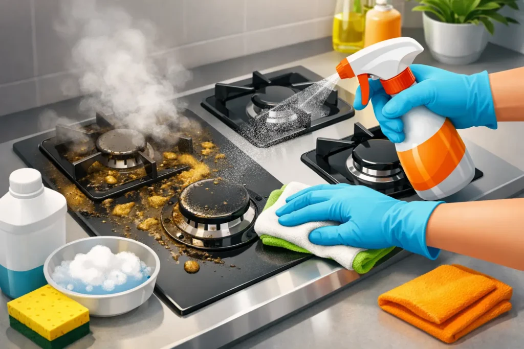 How to Degrease Stovetop Safely Without Damage