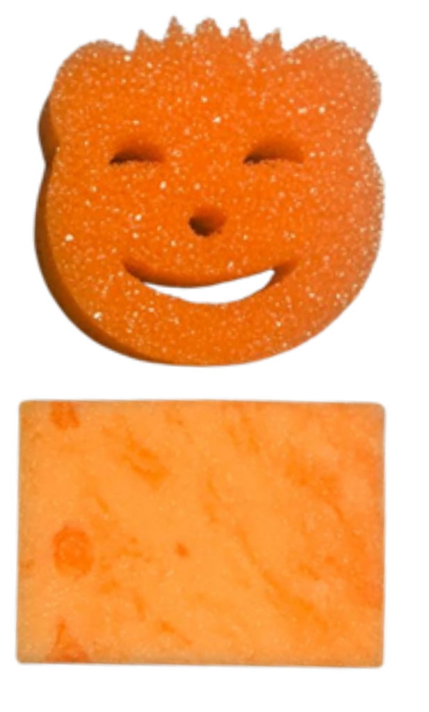 Yogy Scrub + Grooved 2-in-1 Orange Sponge