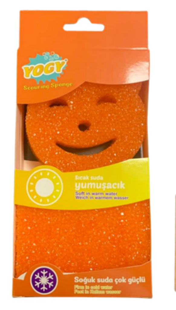 Yogy Scrub + Grooved 2-in-1 Orange Sponge