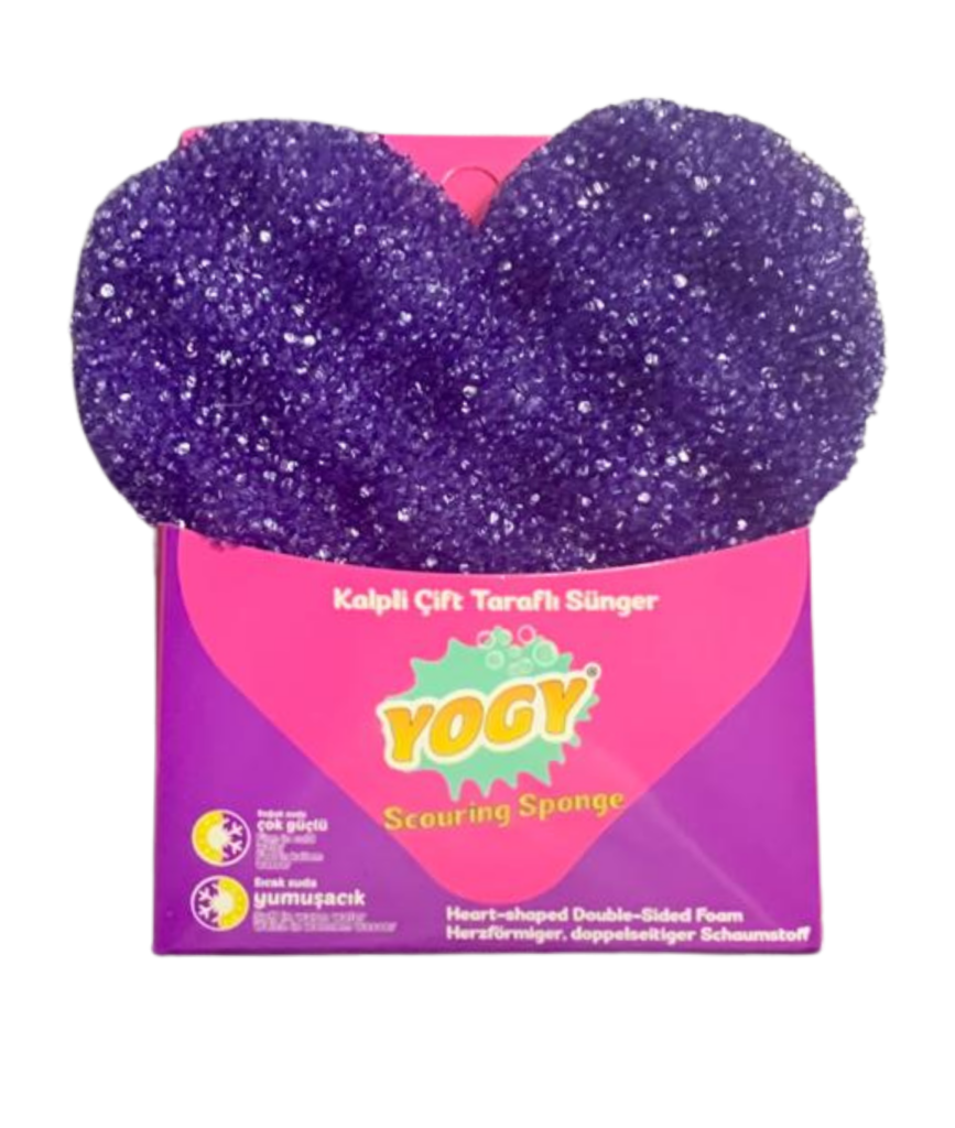 Yogy Scrub Heart-Shaped Dual-Sided Sponge
