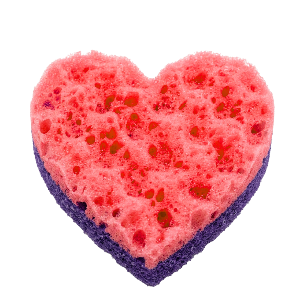 Yogy Scrub Heart-Shaped Dual-Sided Sponge